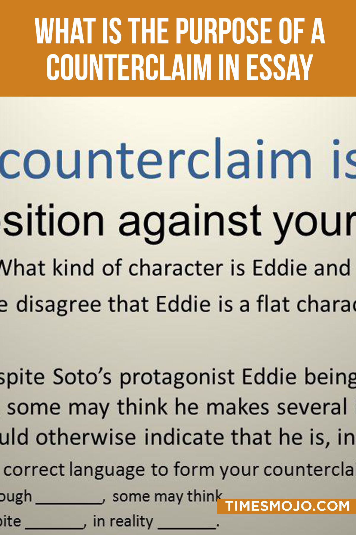 purpose of counterclaim in essay
